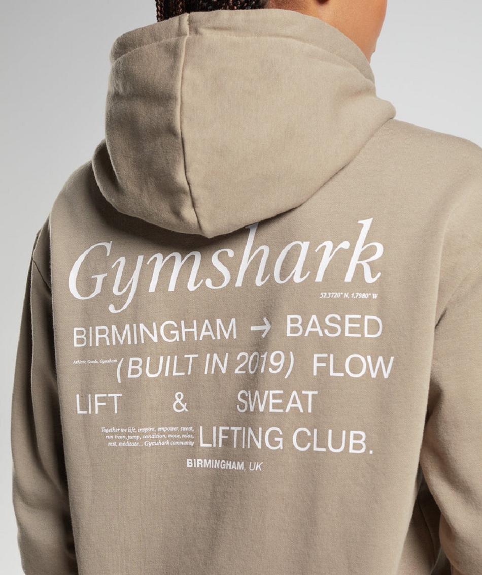 Gymshark Social Club Oversized Ženske Majica S Kapuljačom Smeđe | HR 3587DFM